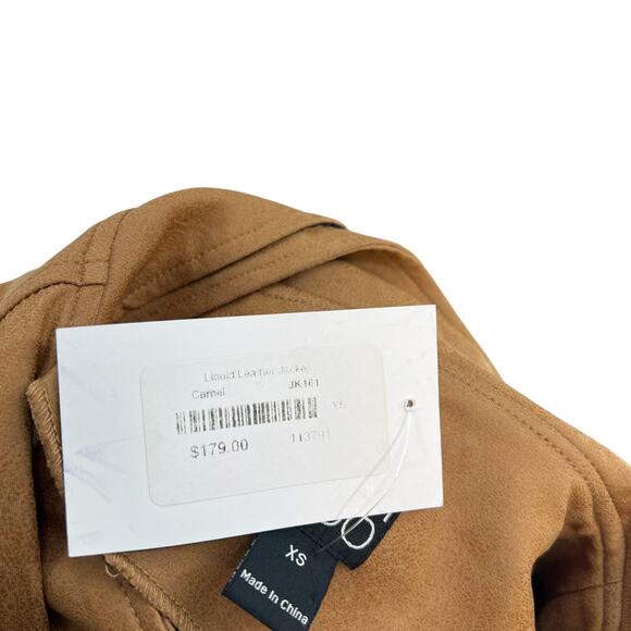 Clara‎ Sun Woo Liquid Leather Moto Jacket Camel Tan Size XS - Picture 13 of 14